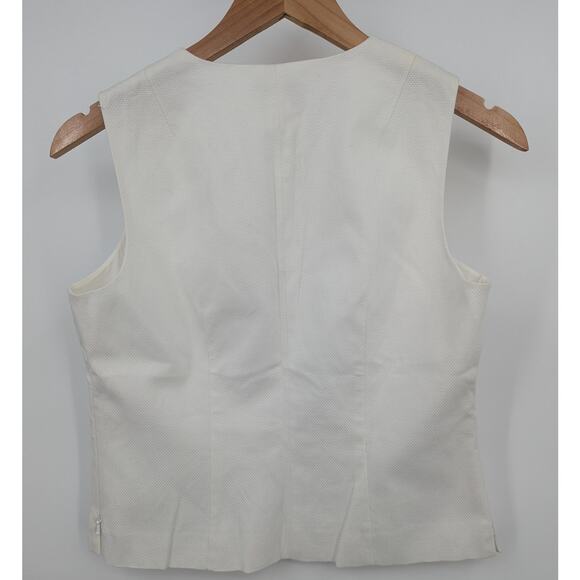 Excellent Cond. VTG White Talbots Stretch Cropped Wrap Sleeveless Top Size 8 - Picture 2 of 4